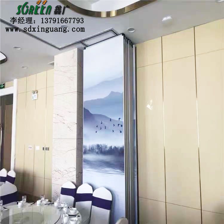 山東酒店活動隔斷，吊軌道隔斷工程